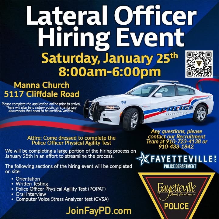 Fayetteville Police Department Hosting Officer Hiring Event